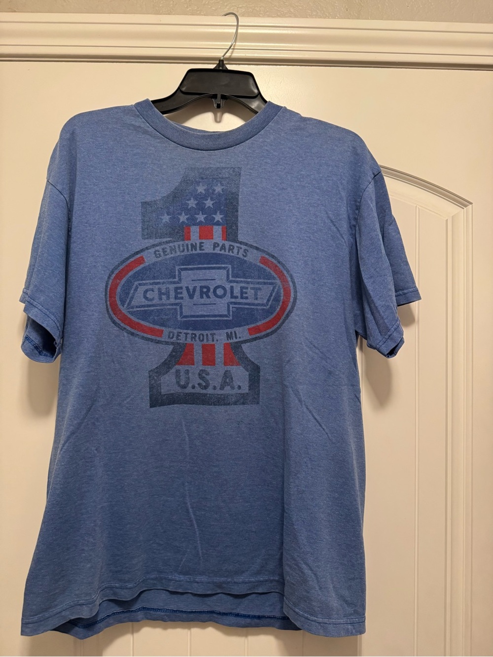 GM Chevrolet Genuine Parts Graphic T-Shirt Men's Size Large Blue Heather